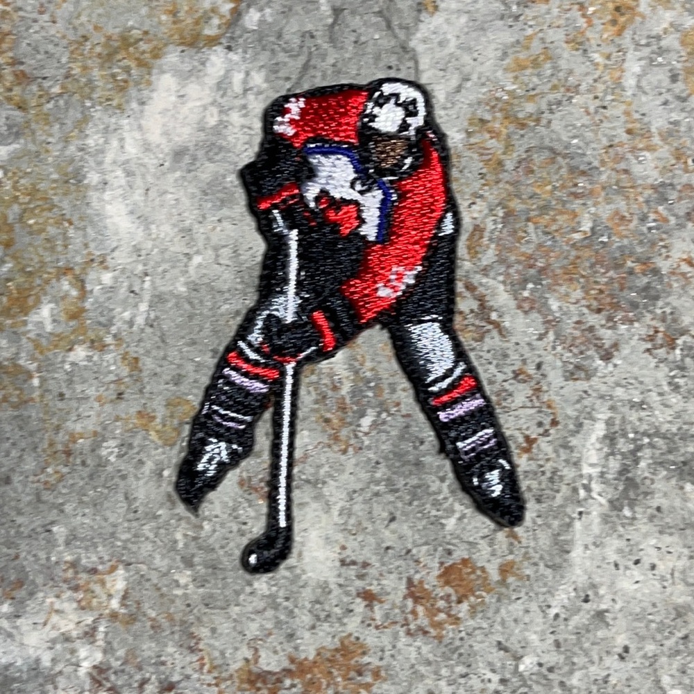 hockey player sew on patch